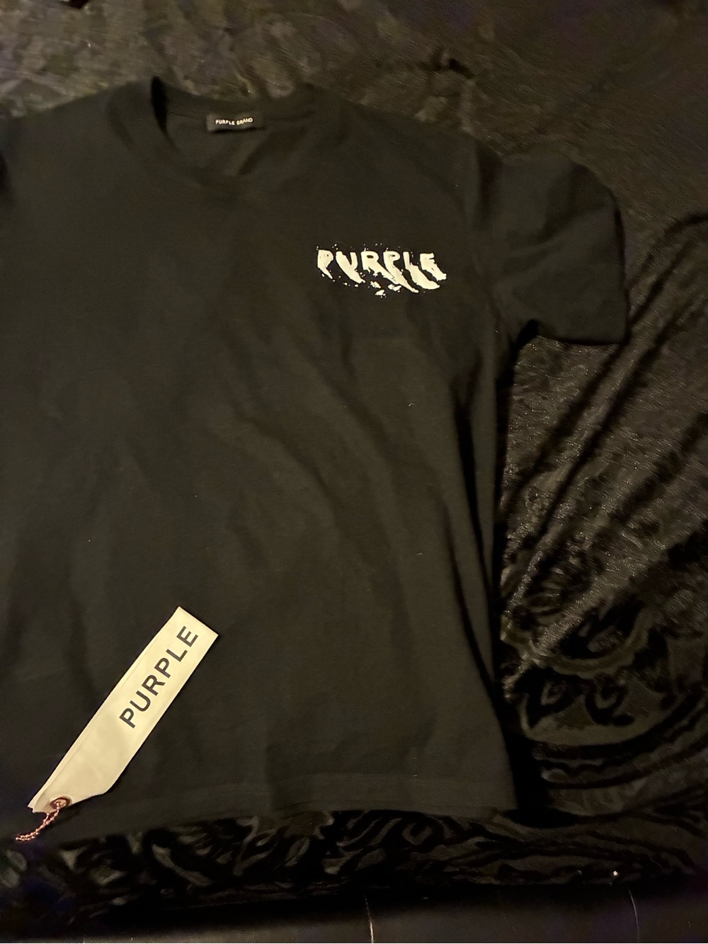 PURPLE Black Logo Crewneck T-Shirt